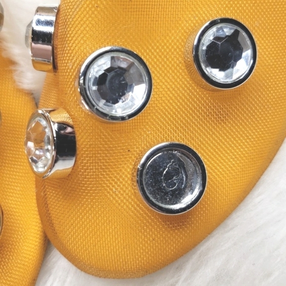 SCHUTZ Women Girah Crystal Embellished Mules -Mustard yellow 6B - Picture 8 of 8